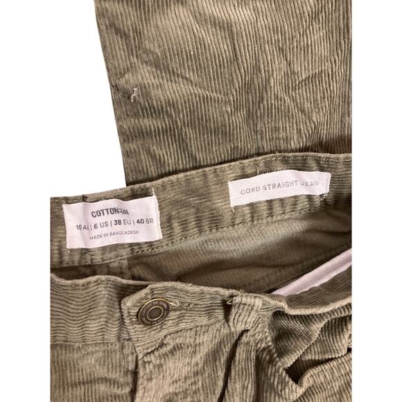 Cotton:On Women’s Corduroy Straight Leg Pants Light Green Size 6–8 Cottagecore - Picture 4 of 5